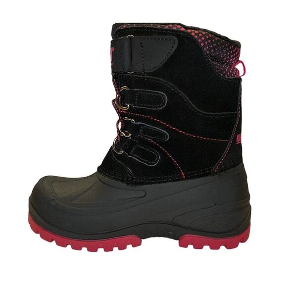 Khombu Black & Red Kids Winter Snow Boots Size 13 - Picture 2 of 11